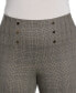 Фото #3 товара Plus Size Button Detail Plaid Bootcut Pants