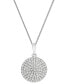 Фото #1 товара Diamond Circle Pendant Necklace (1/2 ct. t.w.) in 14k White Gold, 16" + 4" extender, Created for Macy's