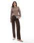 Фото #3 товара ASOS DESIGN boat neck jumper with cinched waist in brown