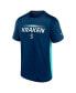 Фото #2 товара Men's Navy and Blue Seattle Kraken Special Edition 2.0 Authentic Pro Tech T-shirt