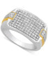 ფოტო #1 პროდუქტის Men's Diamond Cluster Ring (1 ct. t.w.) in 10k Two-Tone Gold