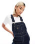 Фото #4 товара Dickies classic denim dungarees in dark blue