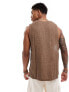 Фото #5 товара ASOS DESIGN relaxed textured vest in brown with neck detail