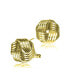 Фото #3 товара 14K Gold Plated Twisted Button Stud Earrings