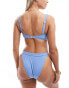 Ivory Rose Fuller Bust ribbed underwire bikini top in powder blue