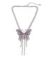 Фото #1 товара Steve Madden butterfly Fringe Pendant Necklace