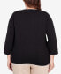 ფოტო #2 პროდუქტის Plus Size Neutral Territory Star Patch Crew Neck Sweater