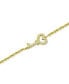 ფოტო #3 პროდუქტის Cubic Zirconia Heart Key Ankle Bracelet, Created for Macy's