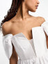 Фото #5 товара Forever New corset puff sleeve mini dress in white
