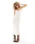 Emory Park knitted maxi dress with corsage detail straps in cream Бежевый, L - фото #1