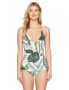 Фото #1 товара Seafolly Women's Patterned Deep V One Piece Swimsuit Sz. 4 US/ 8 AU 149628