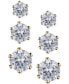 Glass Stone Stud Earring Set