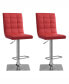 Фото #1 товара Adjustable Square Tufted Barstool in Bonded Leather, Set of 2