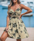 Фото #2 товара Women's Khaki Sweetheart Twist & Keyhole Mini Beach Dress