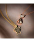 ფოტო #3 პროდუქტის Nude Diamond (1/3 ct. t.w.) & Chocolate Diamond (1/4 ct. t.w.) Cat Necklace in 14k Rose Gold, 18" + 2" extender