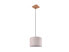 Pendelleuchte Holz, Stoffschirm Beige