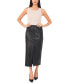 Фото #3 товара Women's Faux-Leather Front-Slit Midi Skirt