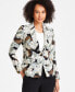 Women's Leaf-Print One-Button Blazer