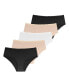 ფოტო #1 პროდუქტის Women's Naomi 5 Pack Soft Cotton Brief Panties