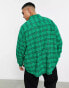 Фото #4 товара ASOS DESIGN extreme oversized shirt in bright green check