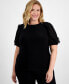 Фото #1 товара Plus Size Ruffled Chiffon-Sleeve Top