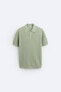 COTTON - LINEN KNIT POLO SHIRT