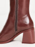 Фото #3 товара Monki heeled ankle boot in chocolate
