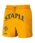 ფოტო #3 პროდუქტის Men's NFL X Staple Yellow Green Bay Packers New Age Throwback Vintage-Like Wash Fleece Short