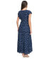 Women's Printed Ruffle-Sleeve Tiered-Skirt Maxi Dress