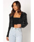 Women's Monica All Over Pearl Crop Jacket Черный, Small - фото #10