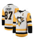 Men's Sidney Crosby White Pittsburgh Penguins Away Captain Patch Authentic Pro Player Jersey