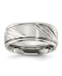 Фото #1 товара Stainless Steel Polished Center Grooved Band Ring