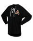 ფოტო #3 პროდუქტის Women's Black Arizona Coyotes Spirit Lace-Up V-Neck Long Sleeve Jersey T-shirt