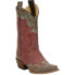 Фото #2 товара Justin Boots Vera Red Snip Toe Cowboy Womens Red Casual Boots L4454
