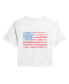 ფოტო #1 პროდუქტის Hybrid Apparel Trendy Juniors Flag Cropped Tee