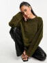 Фото #7 товара Pretty Lavish oversized borg knit jumper in dark olive