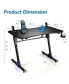 Фото #6 товара 43.5 Inch Height Adjustable Gaming Desk with Blue LED Lights