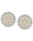 ფოტო #3 პროდუქტის Diamond Halo Cluster Stud Earrings (1-1/2 ct. t.w.) in 10k Gold