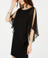 Rhinestone-Trim Chiffon Popover Dress