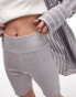 Фото #3 товара Topshop premium heavy weight legging short in grey marl