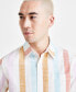 Фото #3 товара Men's Short Sleeve Button-Front Striped Shirt, Created for Macy's