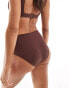 & Other Stories rib high waist bikini bottom in dark brown