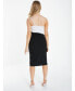 ფოტო #2 პროდუქტის Women's Scuba Crepe One Shoulder Contrast Midi Dress