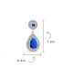 ფოტო #5 პროდუქტის Fashion Blue CZ Halo Teardrop Drop Earrings For Women For Prom Simulated Sapphire Cubic Zirconia Rhodium Plated Brass