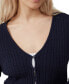 Фото #3 товара Women's Everfine Crop V-neck Button Cardigan Top