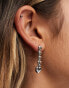 Фото #4 товара ASOS DESIGN drop earrings with multi linear heart detail in silver tone