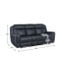 White Label Emilia 86" Double Reclining Sofa with Center Drop-Down Cup Holders