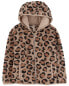 Kid Leopard Sherpa Hooded Zip Jacket 6-6X