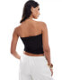 Фото #4 товара ASOS DESIGN rib fold over bandeau top in black