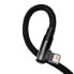 Kątowy kabel przewód z bocznym wtykiem USB Iphone Lightning 2m 2.4A czarny